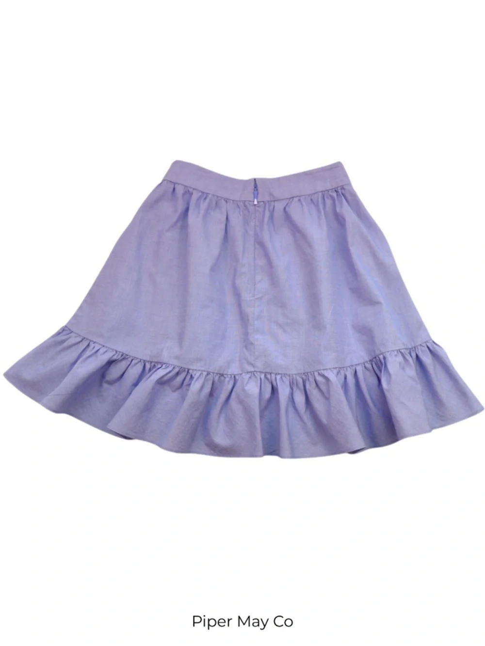 Kate Spade Blue Ruffle Skirt Size 00 Periwinkle Cotton Mini